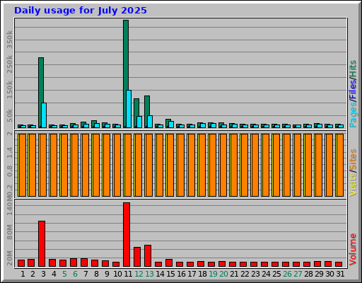 Daily usage for July 2025